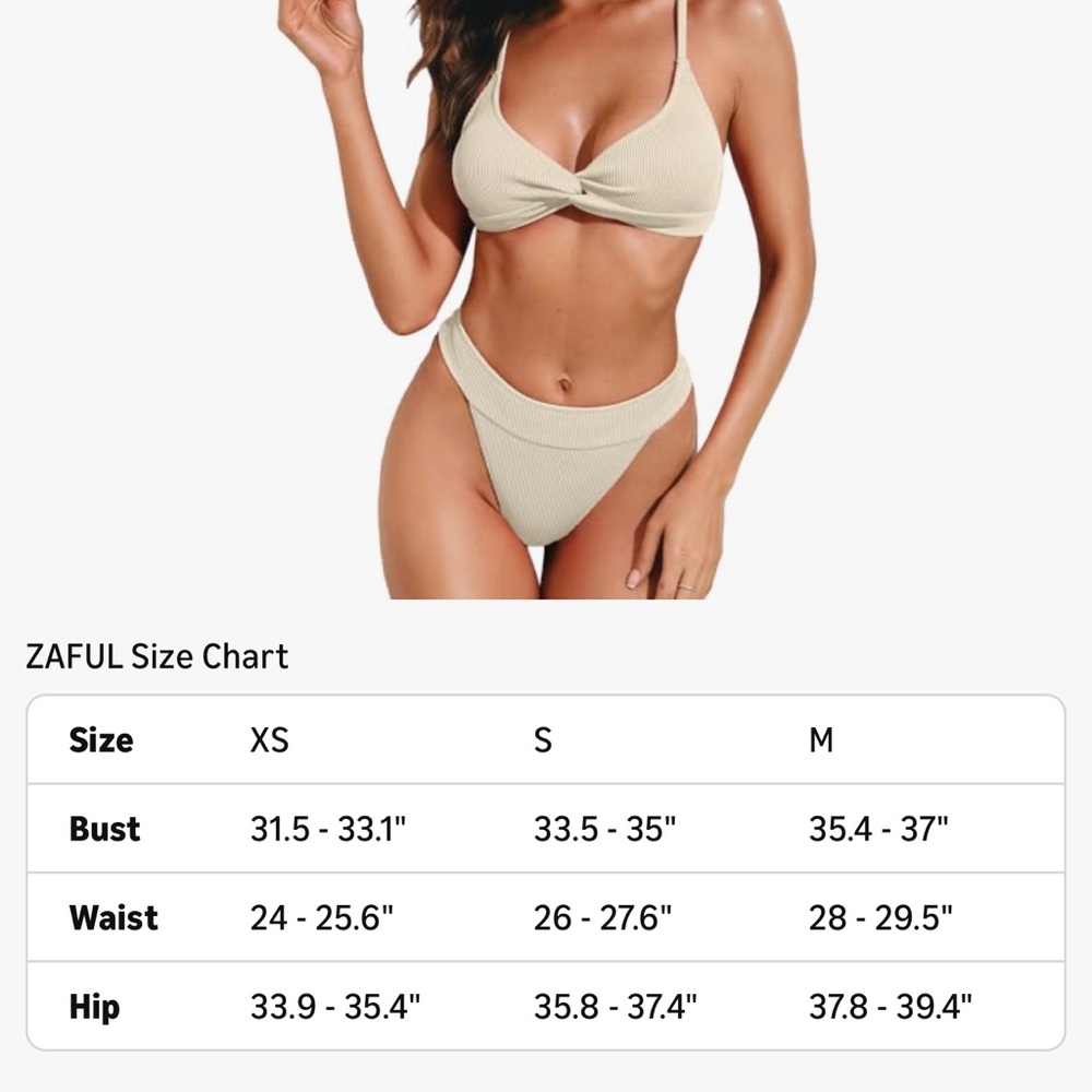 Zaful Light Pink Ribbed Bikini Set - Picture 7 of 7